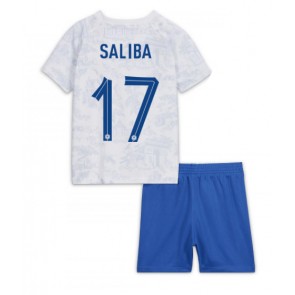 Francuska William Saliba #17 Gostujuci Dres za Dječji SP 2022 Kratak Rukavima (+ kratke hlače)